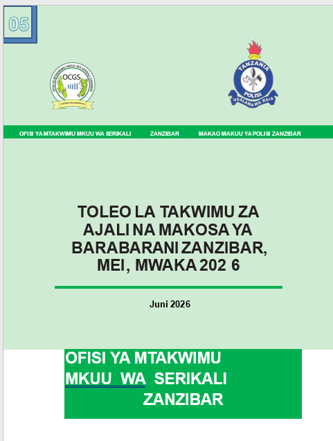 TOLEO LA TAKWIMU ZA AJALI BARABARANI MWEZI, MEI 2026 image