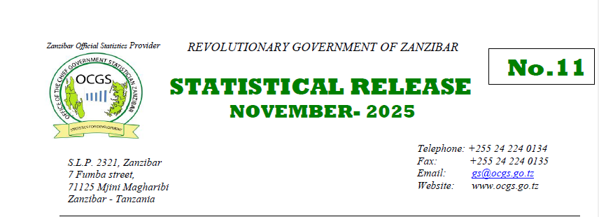 ZANZIBAR CONSUMER PRICE INDEX (ZCPI) FOR NOVEMBER 2025 image